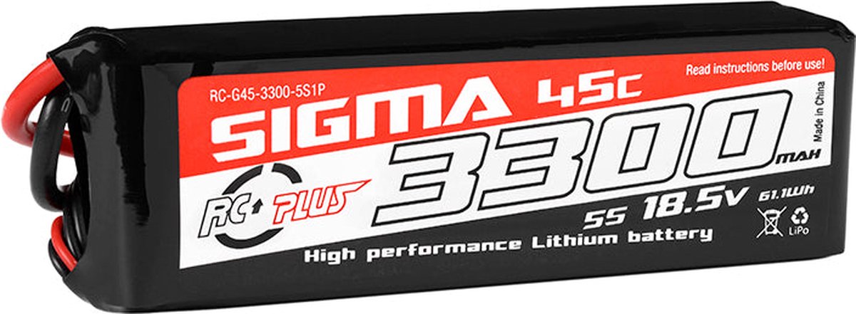 RC Plus - Li-Po Batterypack - Sigma 45C - 3300 mAh - 5S1P - 18.5V - XT-60