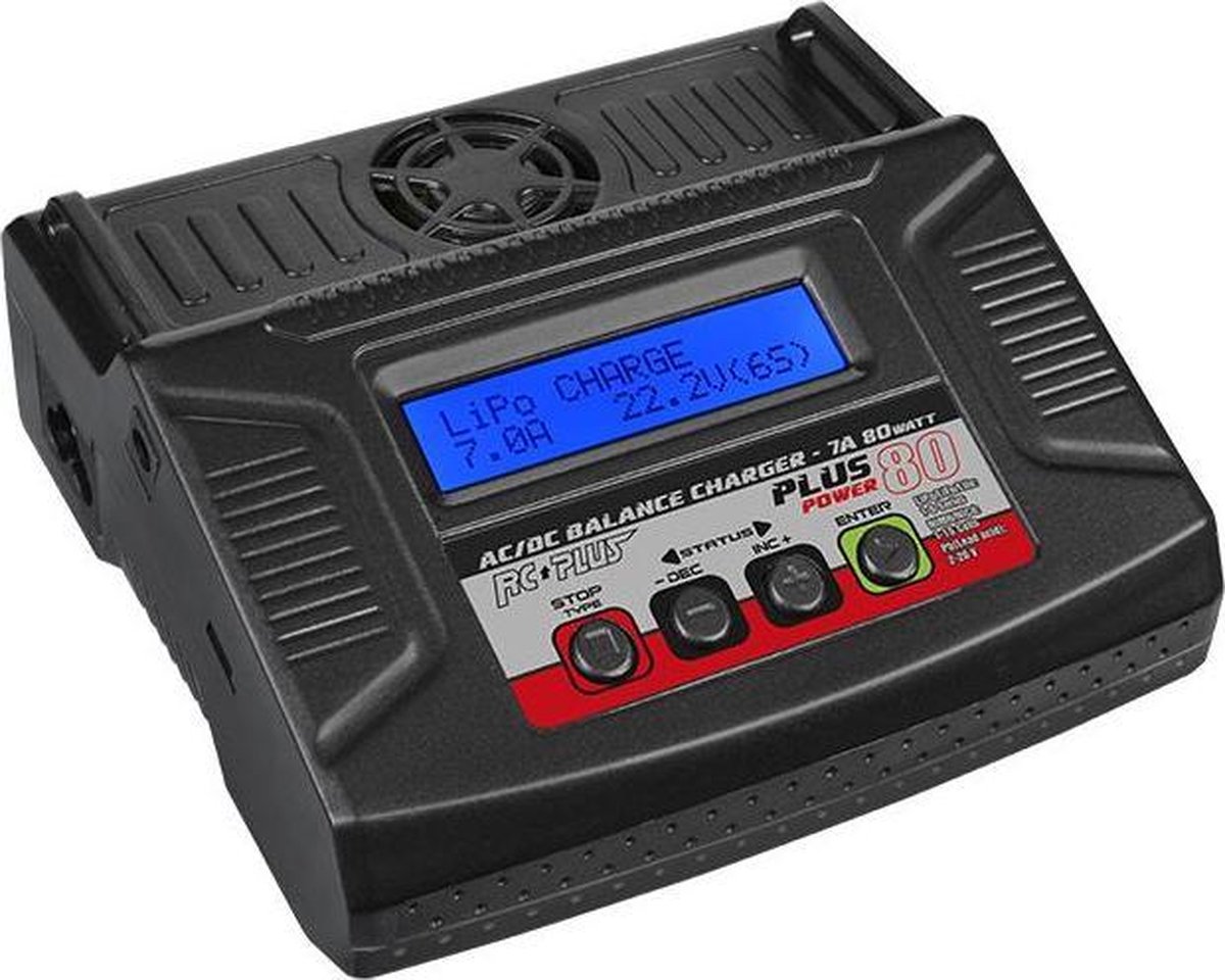 RC Plus - Power Plus 80 Charger - AC-DC - 80W - 1x 6S Lixx - 15 Nixx - 20V PB