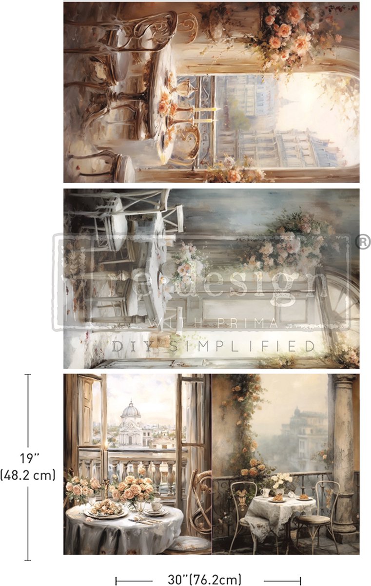 Redesign - Decoupage Tissue Paper PACK - What a View - 3vellen 48,2 x 76,2 cm