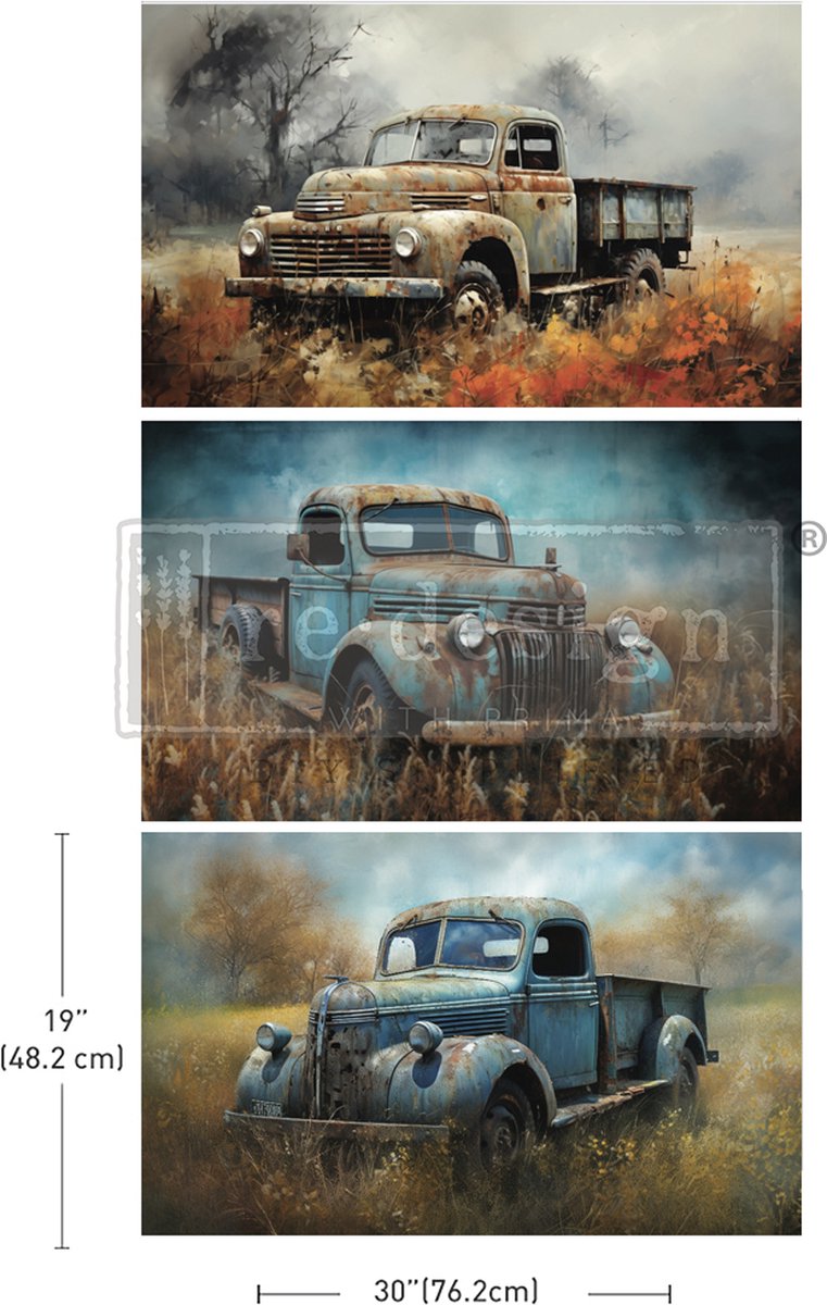 Redesign - Decoupage Tissue Paper PACK - Wheels of Time - 3vellen 48,2 x 76,2 cm