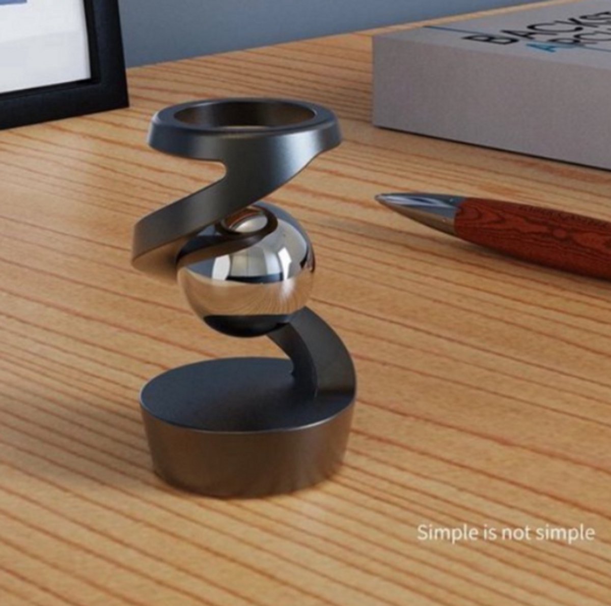 Desktop Roterende Gyroscoop Vinger Fidget Spinner Anti Stres Speelgoed Aluminium Draaiende Gyro Zilver Metallic Accenten