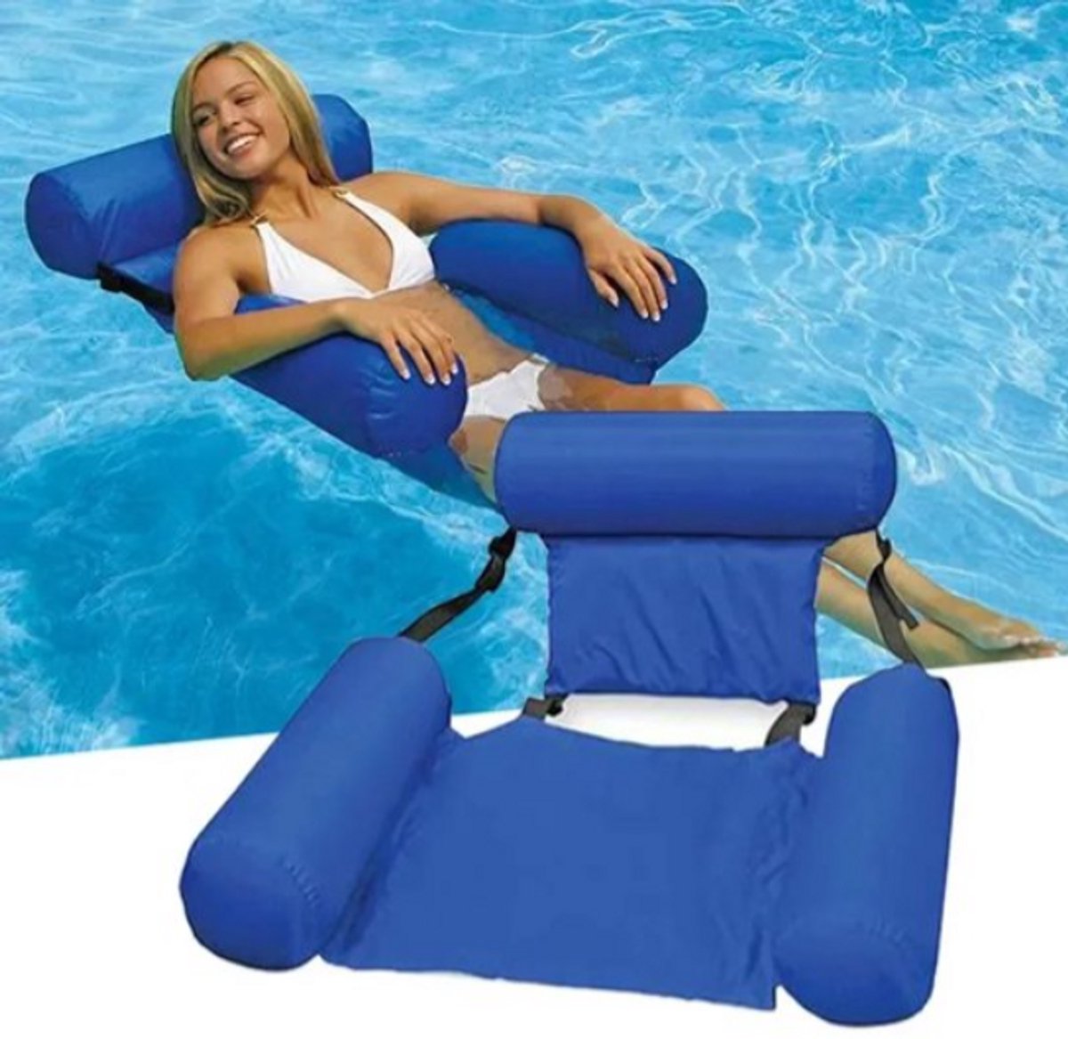 Nieuwe Opblaasbare Zwembad Hangmat – Lounge Stoel Float Accessoire voor Zwembad –Watersport Speelgoed & Vlotter Mat voor Zonnen en Ontspanning