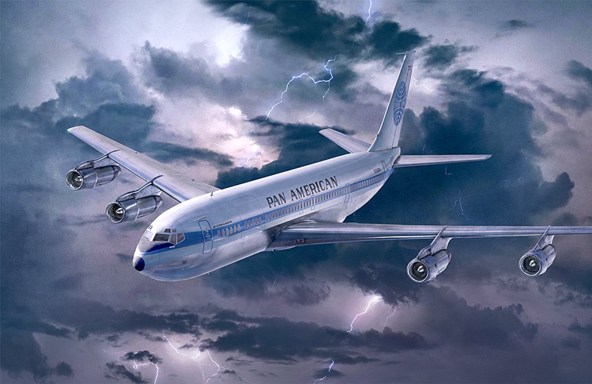 Roden Modelbouwpakket Vliegtuigen - 338 Boeing 707-321 - Amerikaans Passagiersvliegtuig Plastic - 1:144 -