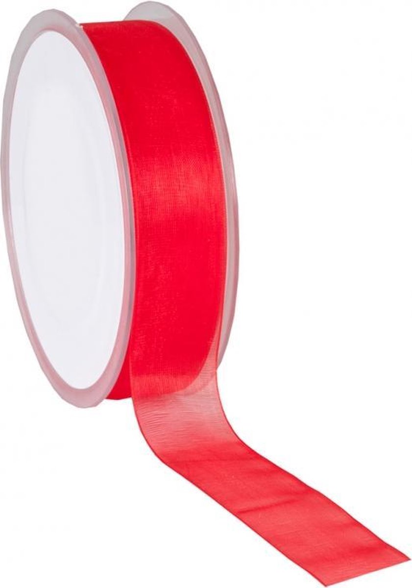 Roamk organza lint rood 15mm x 5m
