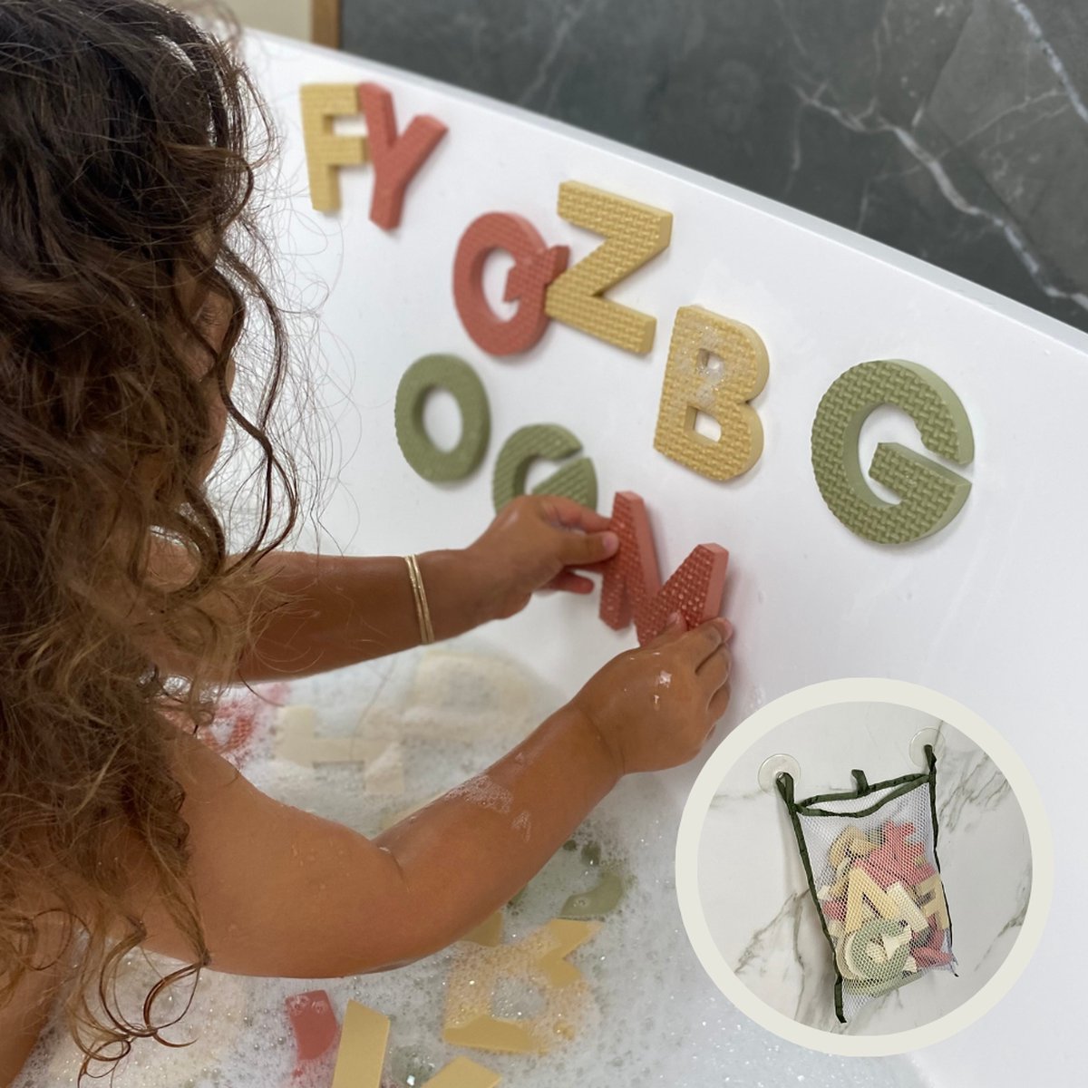 Roosly Badspeelgoed - waterspeelgoed - speelgoed baby - Badletters - Bad - Speelgoed - Foam letters - Incl. Opbergtas - speelgoed 1 jaar