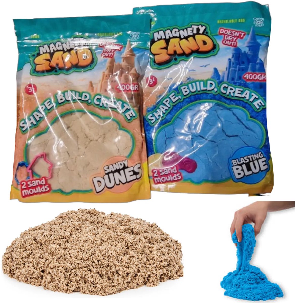 Magnetic Speelzand - 400 gram - 1 zakje - Hersluitbaar - Kinetisch - Kinderen - Montessori