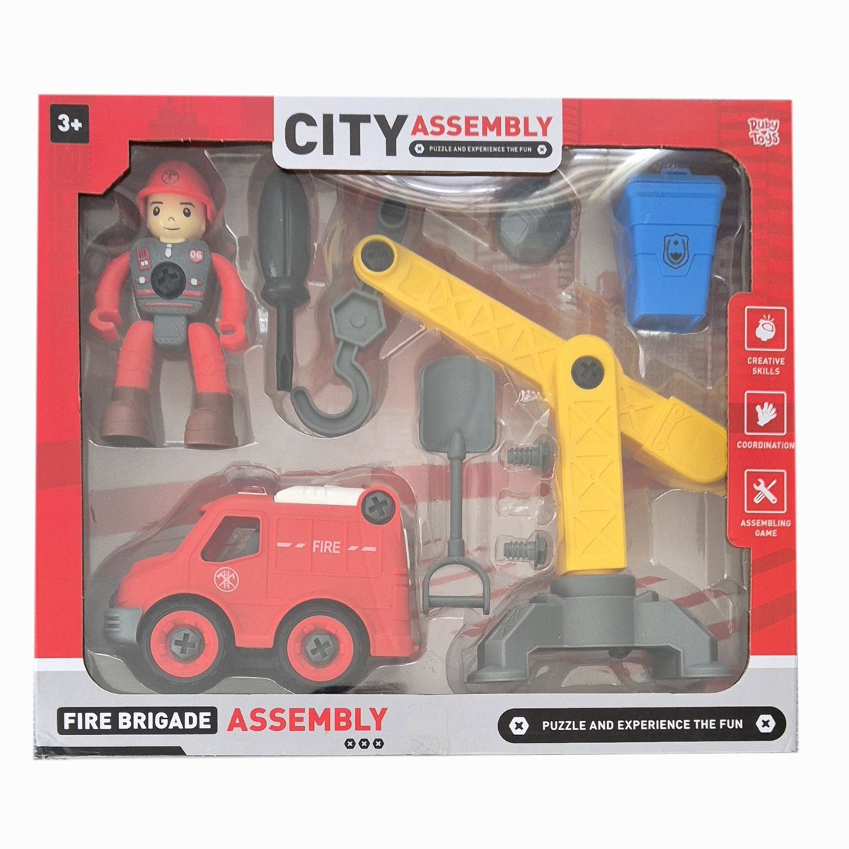 Ruby Toys - Brandweer city bouwset - Fire Brigade city assembling game