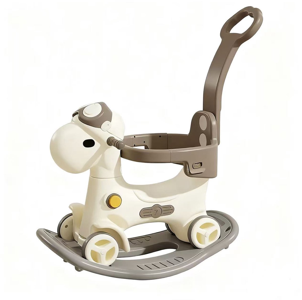 Hobbeldier Loopwagen Luxe Grijs/Crème voor binnen en buiten