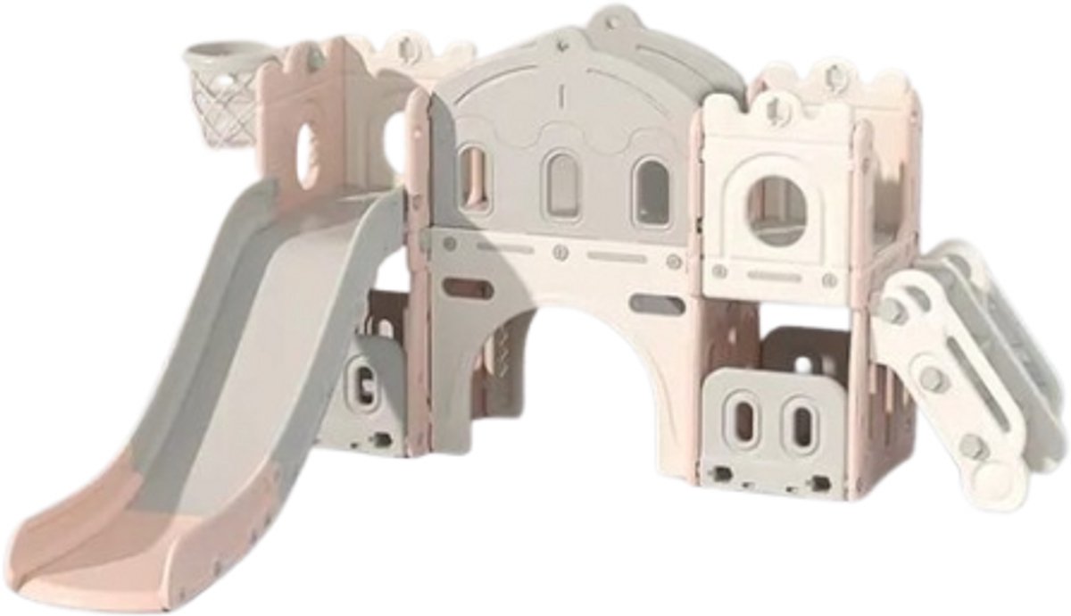 Speeltoestel Kasteel XL Roze met glijbaan