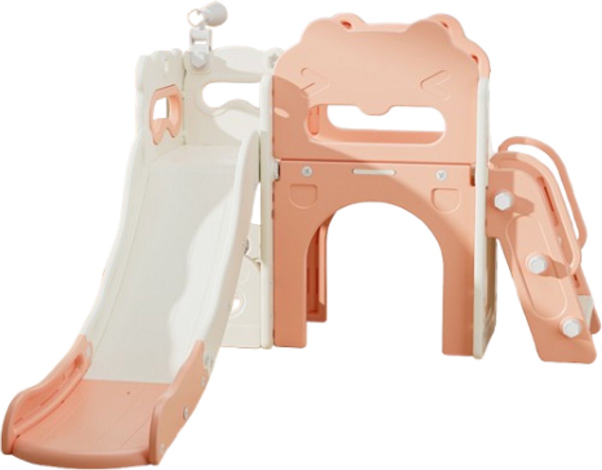 Speeltoestel Luxe Kasteel Peach Roze/Crème met glijbaan