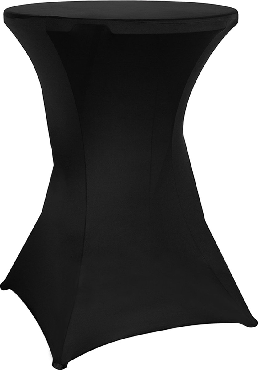 Statafelrok – 1 Stuks – Statafelhoes – ∅ 80-85 x 110cm – Wasbare en Elastische stof – Statafelrok Zwart – Stretch Rok – Topcover – Zwart – van Saaf