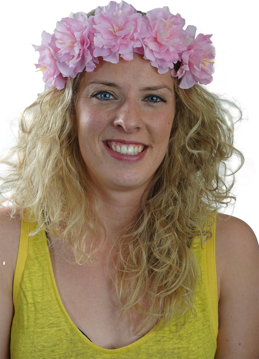 Salvaro -Bloemenkroon Pioenroos roze  - Halloween - Kerst - Carnaval -  Oktoberfest / Oktoberfeest - Feest & Gala