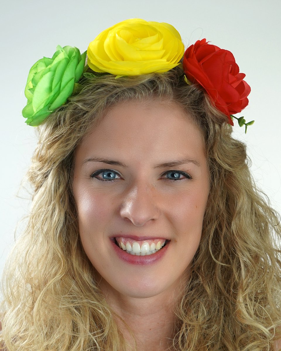 Salvaro Bloemenkroon Rood, Geel, Groen - Carnavalskleuren Bloemenkrans - Carnavalsverkleding - Carnavals accessoires - Kostuum dames - Decoratie - Versiering