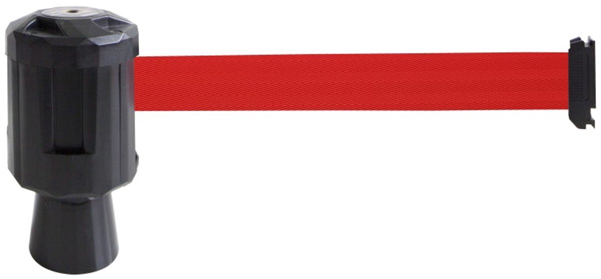 Opwikkelaar met universele kegadapter - Rood 4m/50mm band voor bouwplaatsen