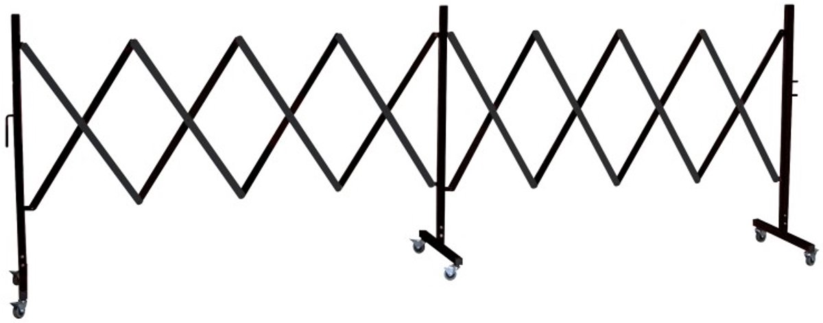 Uitklapbare stalen afzetting – 6 wielen – 4m – Zwart