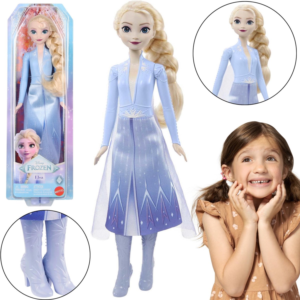 DISNEY Frozen Elsa pop, speelpop, voor meisjes 3+ MATTEL