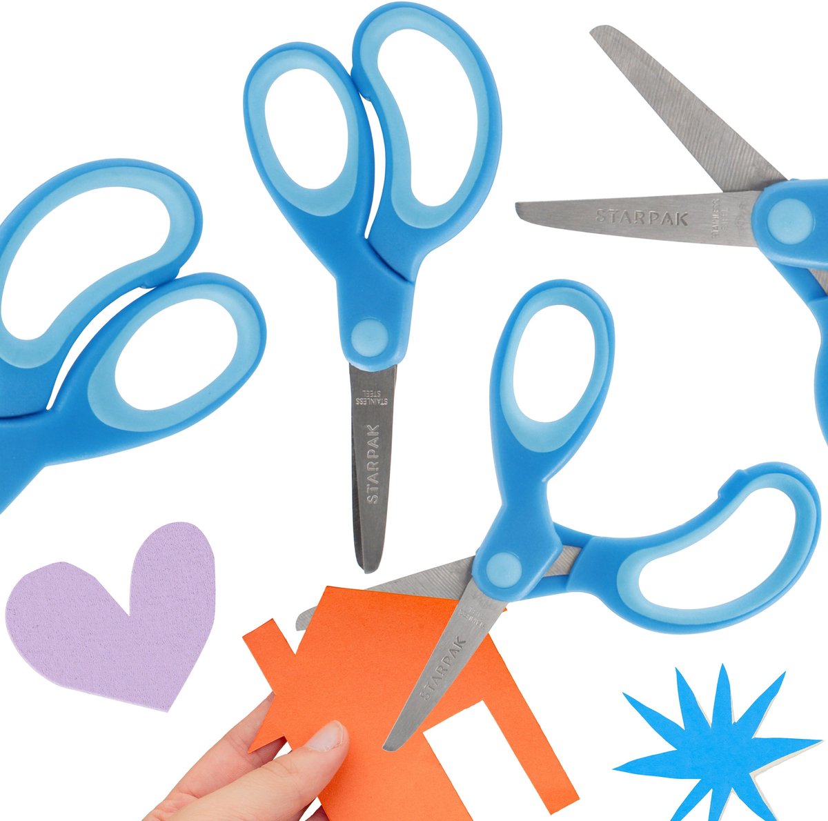 Kinderschaar VOOR RECHTSHANDIG, Geprofileerde schoolschaar, VEILIG voor kinderen 13 cm STARPAK