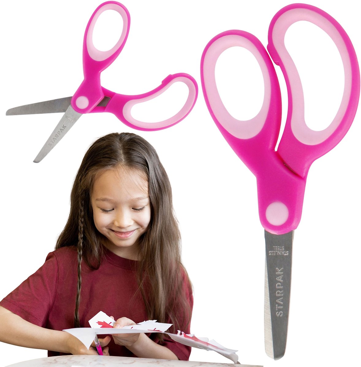 Kinderschaar VOOR RECHTSHANDIGEN gebruik, Geprofileerde schoolschaar, VEILIG voor kinderen 13 cm STARPAK
