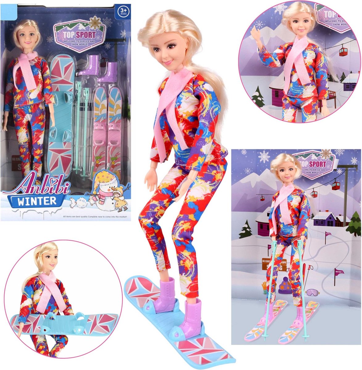 Pop met Winteraccessoires, Skis 29 cm 3+ MEGA CREATIVE