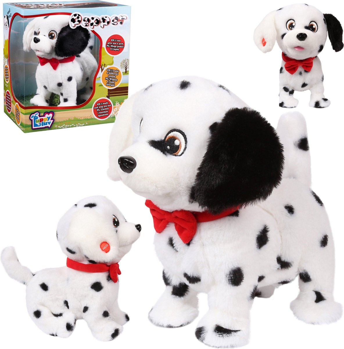 Puppy Luv - Interactieve Dalmatische hond, pluche hond Pepper 2+