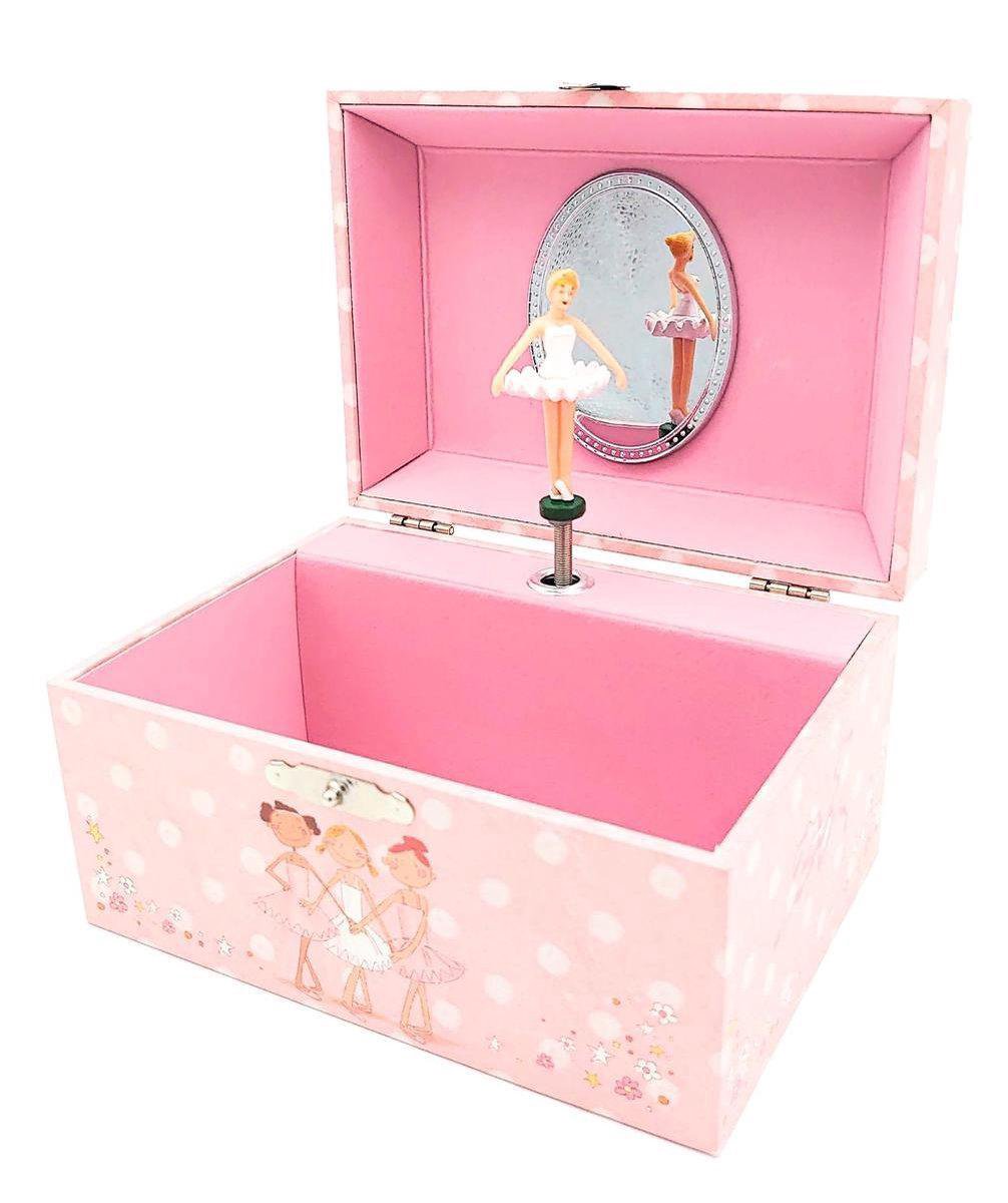 Sieradendoos Stippen Roze -   met Dansende Ballerina - Simply for Kids