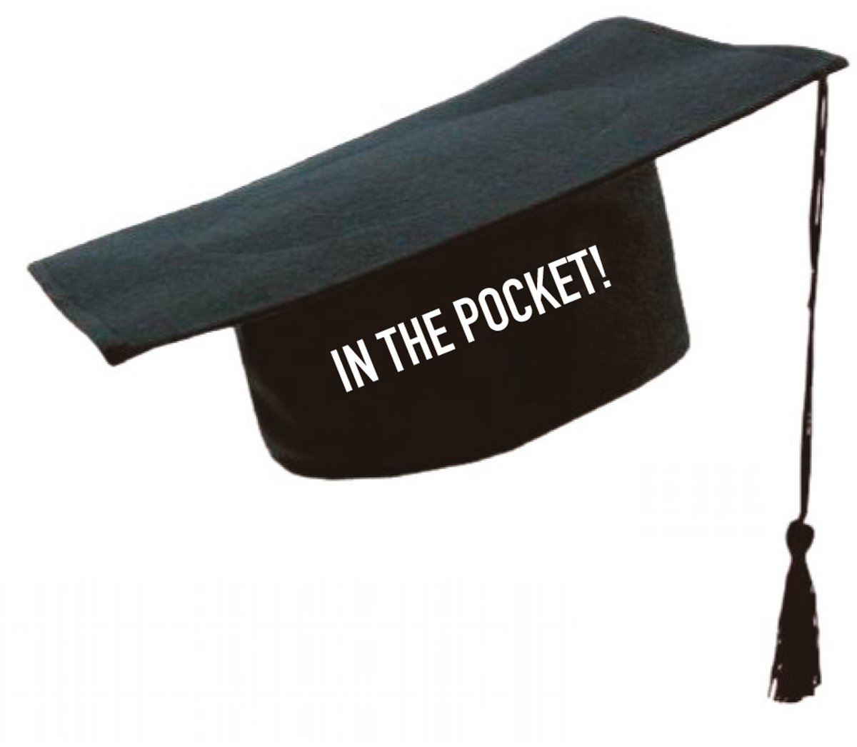 Afstudeerhoed - In the pocket - soBAD. - zwart - geslaagd - diploma uitreiking - feest artikelen - unisex - one size