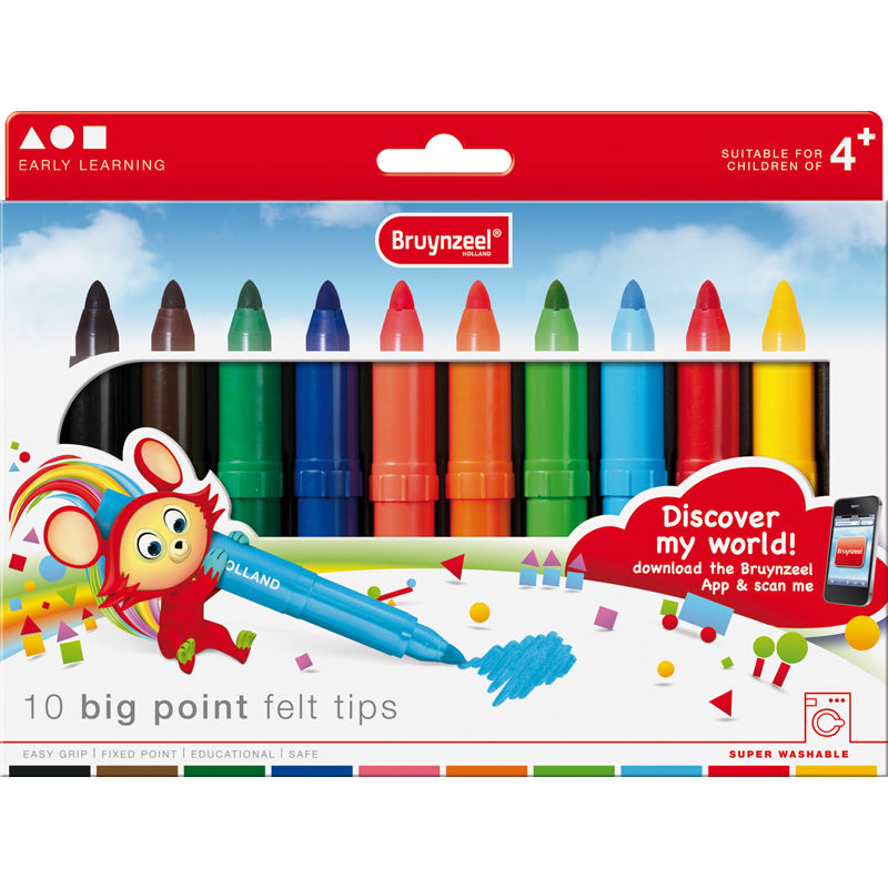 Bruynzeel Big Points Viltstiften (10 stuks)