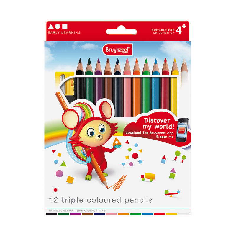   Kleurpotloden driekant grip (12 stuks)