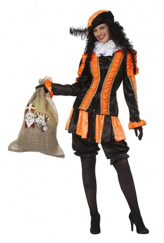 Dames pieten pak deluxe oranje 44 (2xl)