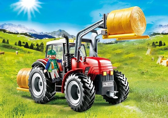PLAYMOBIL Grote rode tractor met werktuigen  - 6867