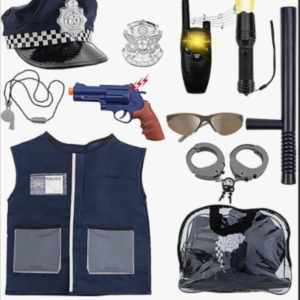 Speelgoed - Kostuum - Speelgoed Tot 10 Jaar - Met Accessoires - Wasbaar - Politie uniform - Cadeau