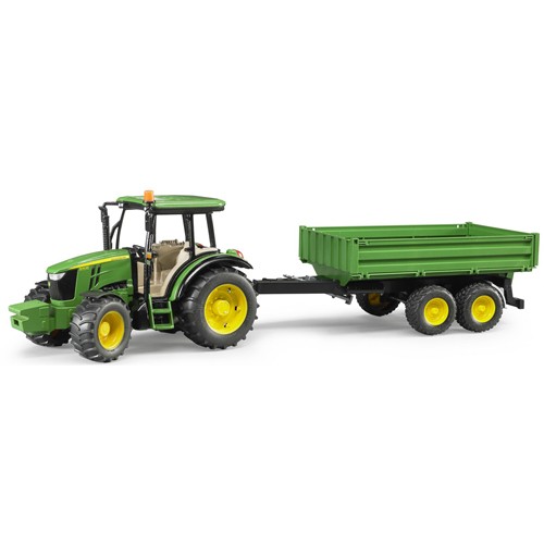 2108   Tractor JD 5115M met aanhanger