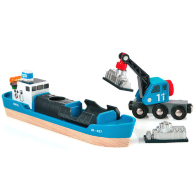 BRIO Containerschip met kraanwagen 33534