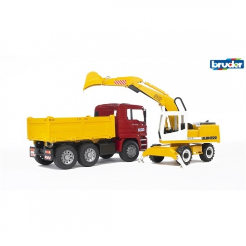   Man TGA Kiepauto Met Liebherr Graafmachine (02751)