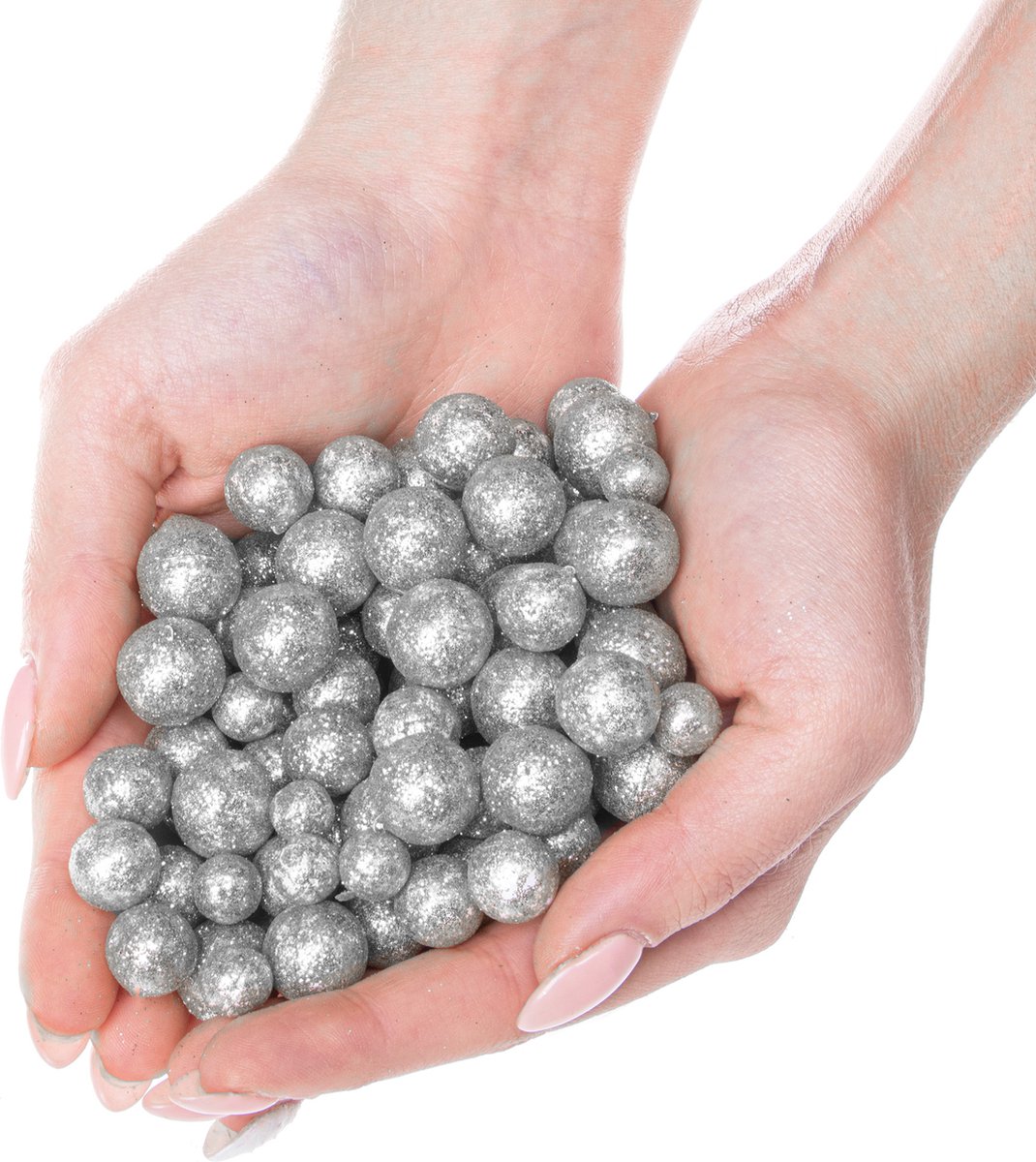 Springos Kerstversiering - Piepschuimballen - Kerst - Kerstboomversiering - Zilver - 28 g