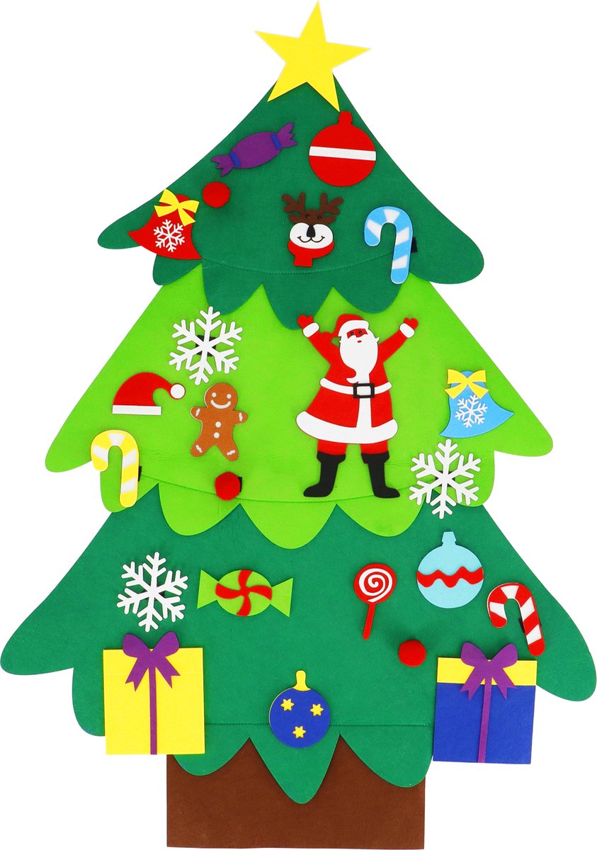 Springos  en Kerstboom Voor Kinderen –   – 25 Decoraties – 115 cm