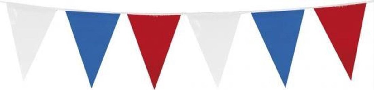 Vlaggenlijn 10 meter - Rood/Wit/Blauw - Vlaggenlijn punt vlag ongeveer 10 meter