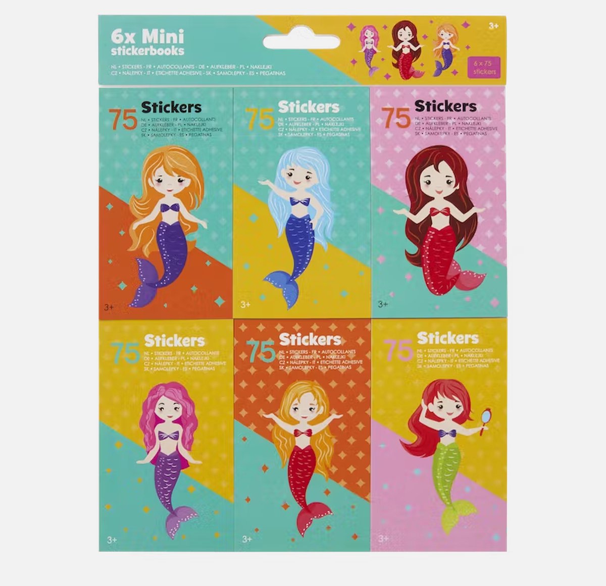 6x Mini Stickerboekjes - Stickers Zeemeermin - Uitdeel cadeautjes - Uitdelen op school of verjaardag - Feest / Verjaardag / Jubileum - Uitdelen - Cadeautjes - Stickers - Zeemeermin stickers - 6 stuks.