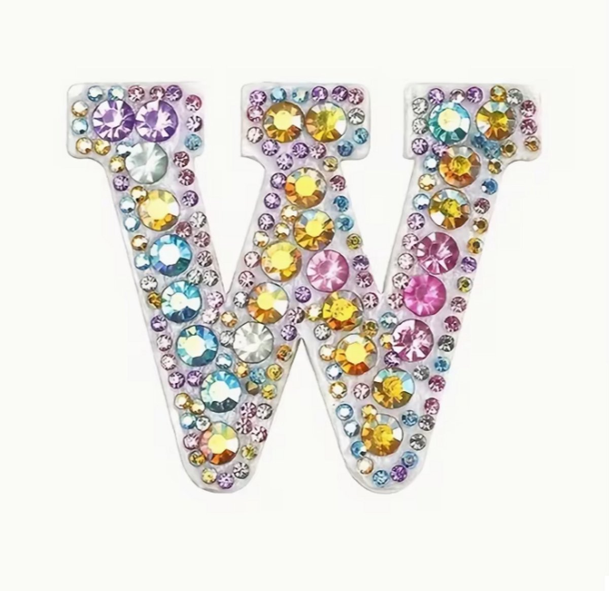 Strijkembleem gekleurde letter W - Strijkembleem letter - Strijkembleem alfabet - strijkapplicatie - stofapplicatie