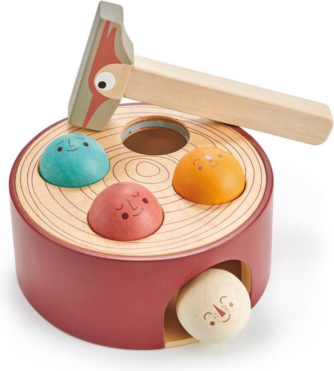 Tender Leaf Preschool: WOODPECKER GAME 17x17x7,5cm, in hout, in doos  18,4x10,4x20,3cm, 18m+