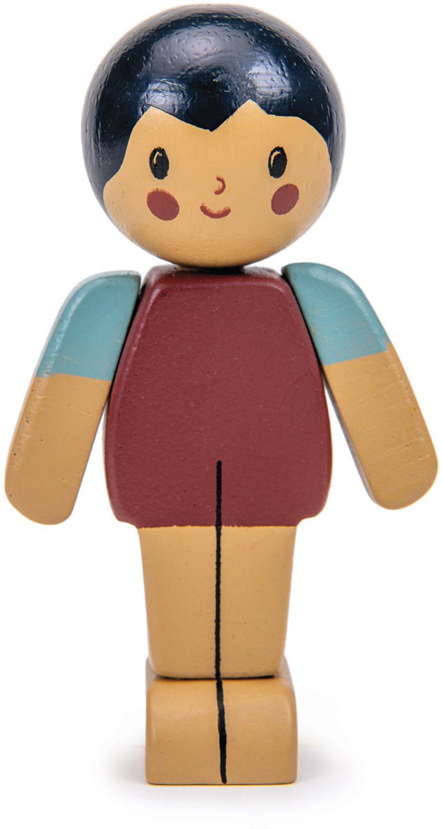 Tender Leaf poppenhuis popje - Amandel Jongen houten speelgoed.