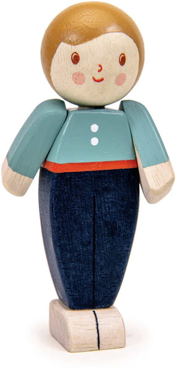 Tender Leaf poppenhuis popje - Ivoor Vader - houten speelgoed familie.