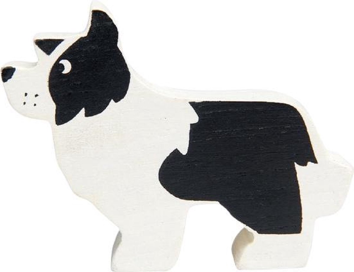 Tender Leaf Toys Houten Hond 6 Cm Hout Zwart/wit