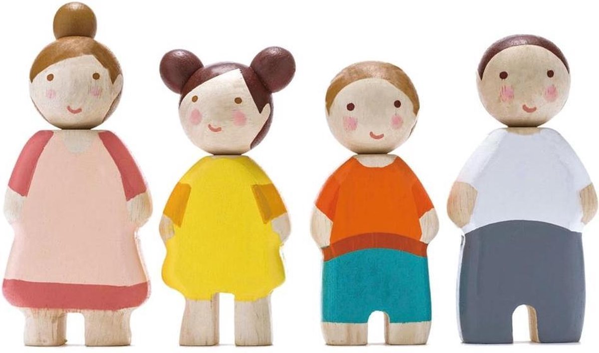 Tender Leaf Toys Poppenhuispoppen Familie 4 Stuks Hout