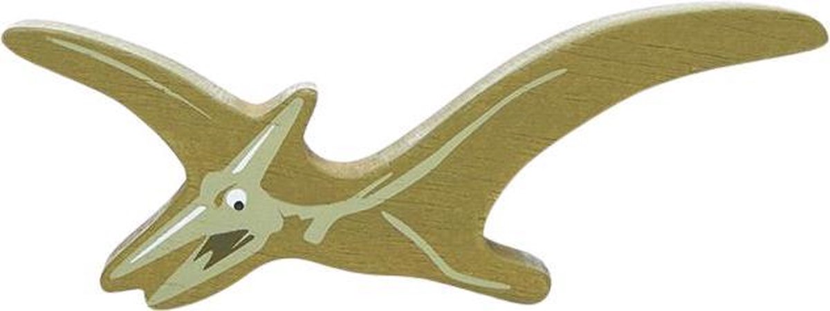 dino pterodactyl 14 cm hout geel