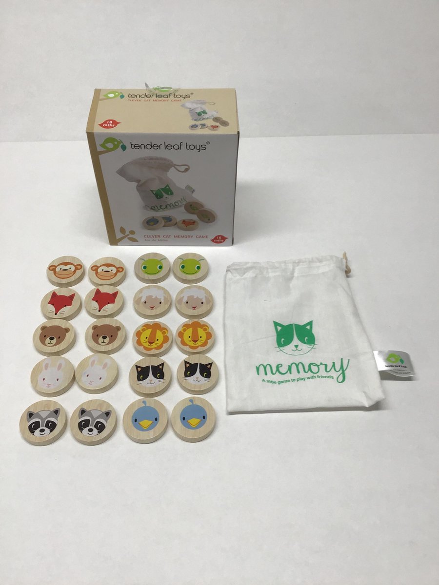 houten memory in opberg zak 20 delig