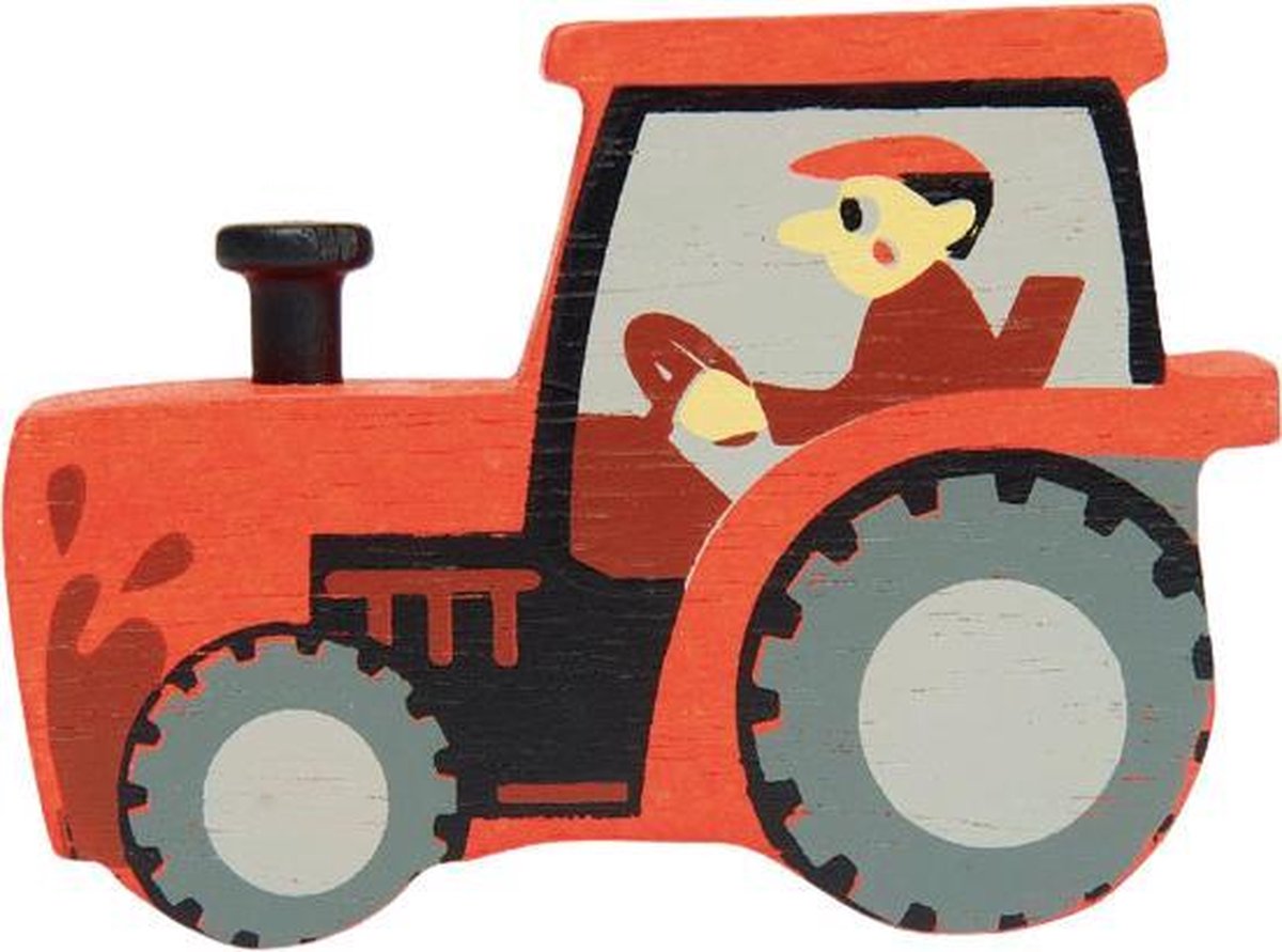 tractor junior 8 cm hout rood