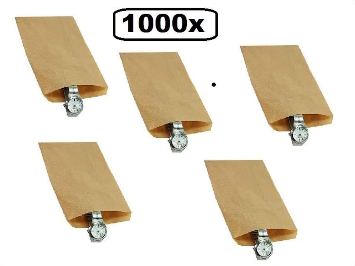 1000x Papieren zak kraft 10x16cm 40 gram bruin