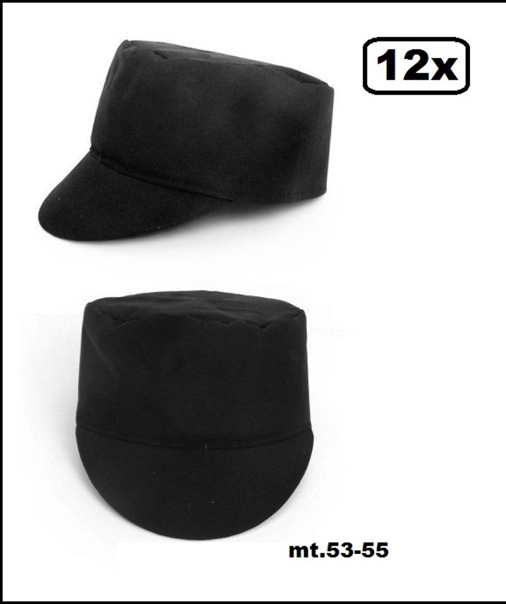 12x Boeren pet zwart kind mt 53-55