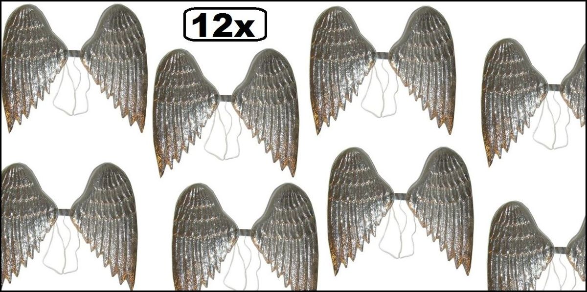 12x Engelen vleugels zilver 40cm
